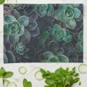 多肉植物の皿 キッチンタオル (折り畳み)