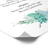 多肉植物の結婚バーメニュー飲料の看板 ポスター (角)