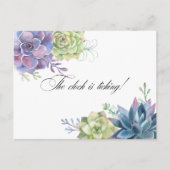 多肉植物の結婚前お披露目リマインダーQRコード招待プラス ポストカード (正面)