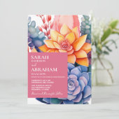 多肉植物の結婚式招待状 招待状 (スタンド正面)