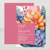 多肉植物の結婚式招待状 招待状 (正面/裏面)