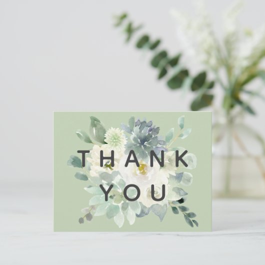 多肉植物の緑ありがとう ポストカード (スタンド正面)