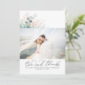 多肉植物の緑のエレガントな結婚式 サンキューカード (スタンド正面)