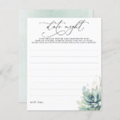 多肉植物の緑の日付夜アイディア (正面/裏面)