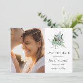 多肉植物の緑の水平方向の写真日付を保存 セーブザデート (スタンド正面)