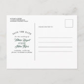 多肉植物の緑の白いバラの日付写真を保存 案内ポストカード (裏面)