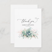 多肉植物の緑の赤ちゃんシャワーありがとう サンキューカード (正面/裏面)