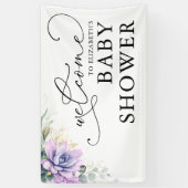 多肉植物の緑の赤ちゃんシャワー歓迎バナー 横断幕 (縦)