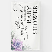 多肉植物の緑の赤ちゃんシャワー歓迎バナー 横断幕 (縦)