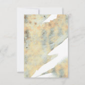 多肉植物の緑の金ゴールドモダンウェディングRSVP 出欠カード (裏面)