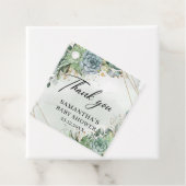 多肉植物の緑の金ゴールド赤ちゃんシャワーメッセージカード フェイバータグ (インサイチュ)