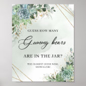 多肉植物の緑はグミベアの数を推測 ポスター (正面)