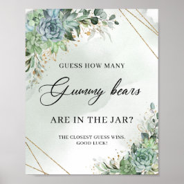 多肉植物の緑はグミベアの数を推測 ポスター