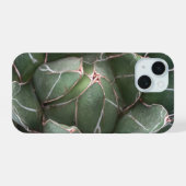 多肉植物の花のクローズアップ写真メラミン皿 iPhone 15ケース (裏面横)