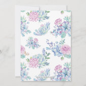 多肉植物の花「婚約しました」婚約パーティー 招待状 (裏面)