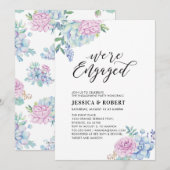 多肉植物の花「婚約しました」婚約パーティー 招待状 (正面/裏面)