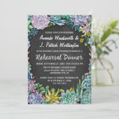 多肉植物の黒板リハーサルディナー招待状 招待状 (スタンド正面)