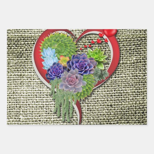 多肉植物を愛する園芸植物 ラッピングペーパーシート (正面3)