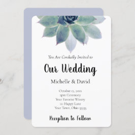 多肉植物エレガントタイポグラフィ結婚ズ 招待状