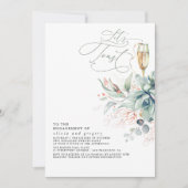 多肉植物エレガント離れ婚約パーティ 招待状 (正面)