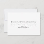 多肉植物グリーンの結婚前お礼会 サンキューカード (裏面)