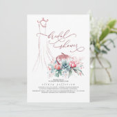 多肉植物グリーンカボチャのドレスブライダルシャワーI 招待状 (スタンド正面)