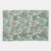 多肉植物グリーンバースデーパーティー キッチンタオル (横)