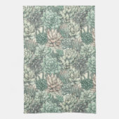 多肉植物グリーンバースデーパーティー キッチンタオル (縦)