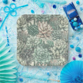 多肉植物グリーンバースデーパーティー ペーパープレート (パーティー)