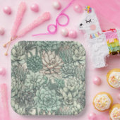 多肉植物グリーンバースデーパーティー ペーパープレート (パーティー)