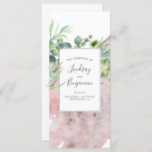 多肉植物グリーンリーバラ金ゴールド結婚式 プログラム (正面/裏面)