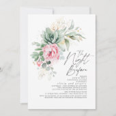 多肉植物グリーンリーピンクフローラリハーサルディナー 招待状 (正面)