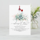 多肉植物グリーンワインテイスティングブライダルシャワーInv 招待状 (スタンド正面)