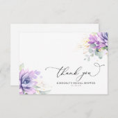 多肉植物グリーン ブライダルシャワー サンクス サンキューカード (正面/裏面)