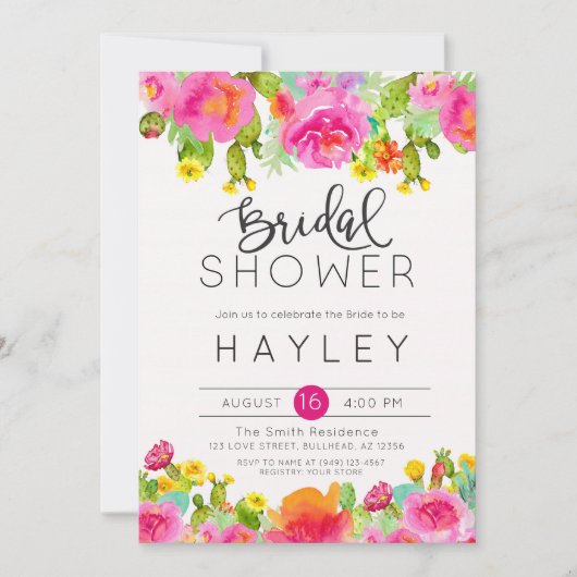 多肉植物性ブライダルシャワー招待状 招待状 (正面)