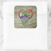 多肉植物愛好家の庭の植物 スクエアシール (バッグ)