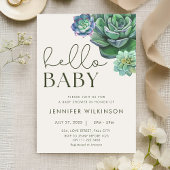 多肉植物砂漠ハローベビーシャワー 招待状