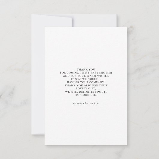 多肉植物金ゴールド緑の赤ちゃんシャワーありがとう サンキューカード (裏面)