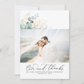 多肉植物金ゴールド緑エレガントな結婚式ありがとう サンキューカード (正面)