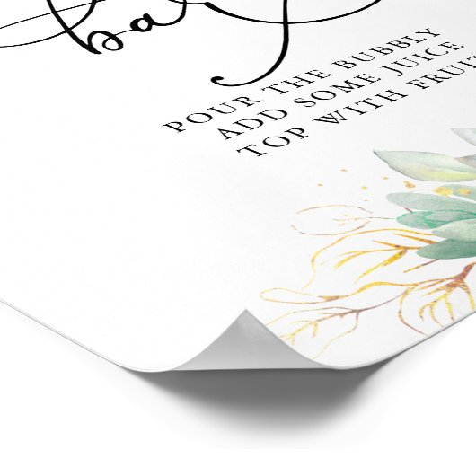 多肉植物金ゴールド緑色母バー標識 ポスター (角)