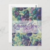 #多肉植物 ありがとう 紫と緑で ポストカード (正面/裏面)