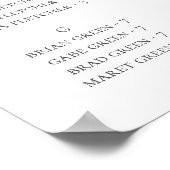 多肉植物 |アルファベット順の座席表 ポスター (角)