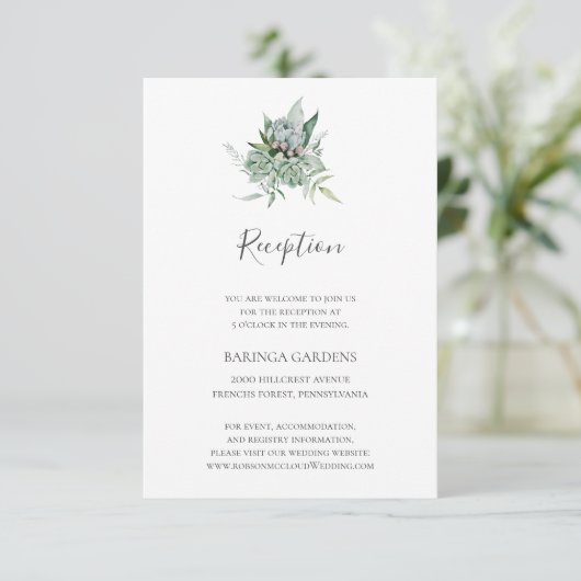 多肉植物 |ウェディングレセプションカード エンクロージャーカード (スタンド正面)