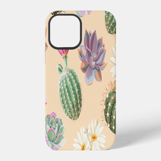 多肉植物 サボテン: 高精細パターン iPhoneケース (裏面)