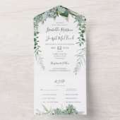 多肉植物 |シールと送信 オールインワン招待状 (内側)