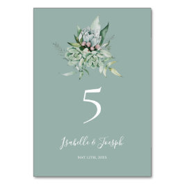 多肉植物 |セージ緑のテーブル番号 テーブルナンバー