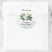 多肉植物、バラ、緑のブライダルありがとう ラウンドシール (バッグ)