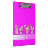 多肉植物 ピンク 蛍光 モノグラム クリップボード (右)