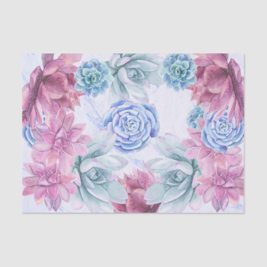 多肉植物 モダンチック 大理石 ウェディングシャワー フィエスタ 薄葉紙 (正面)