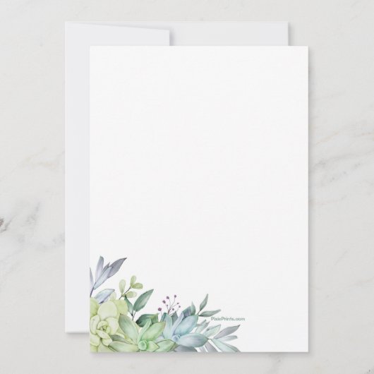 多肉植物 招待状 (裏面)